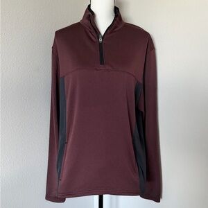 Great Northwest Clothing Company Men's Burgundy and Black Quarter-Zip Jacket